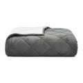 Couverture lestée hiver NightRitual pliée, face flanelle grise et revers sherpa blanc
