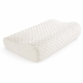 Oreiller ergonomique NightRitual en mousse à mémoire de forme avec housse blanche à point