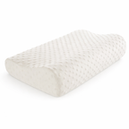 Oreiller ergonomique NightRitual en mousse à mémoire de forme avec housse blanche à point