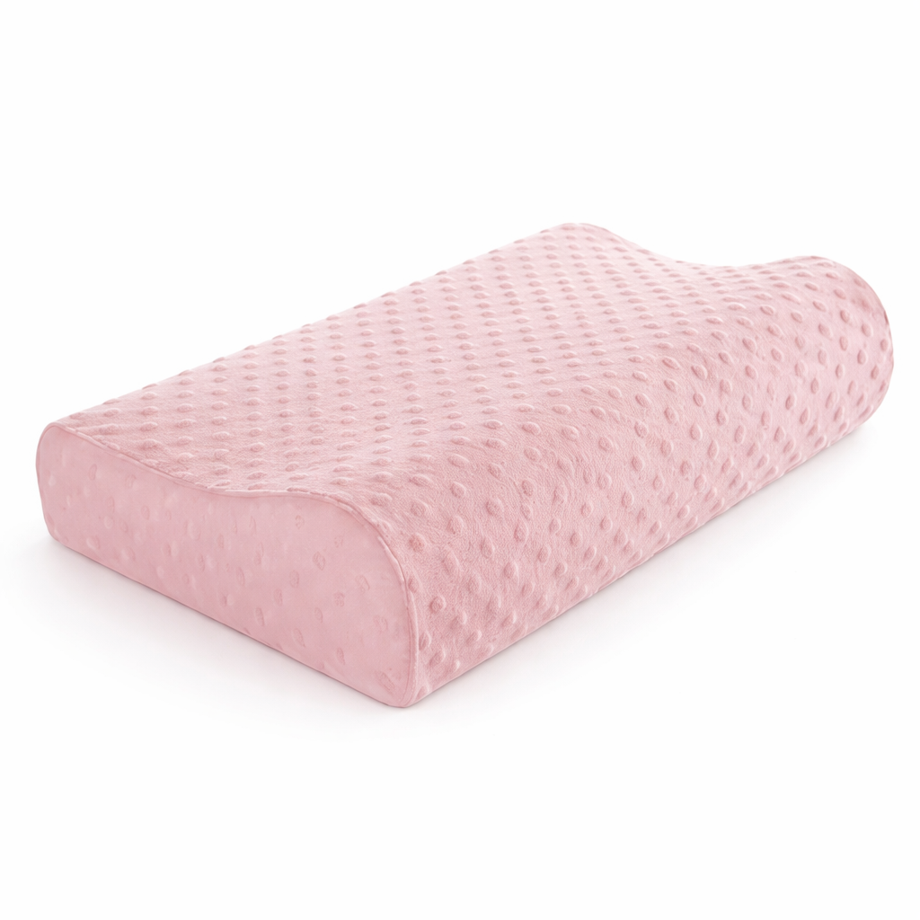 Oreiller ergonomique NightRitual en mousse à mémoire de forme avec housse saumon.